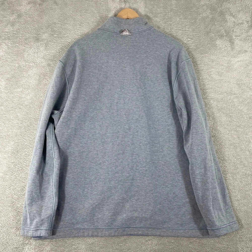 Johnston &‎ Murphy Quarter Zip Pullover Mens 2XL Blue Reversible Mock Neck Logo